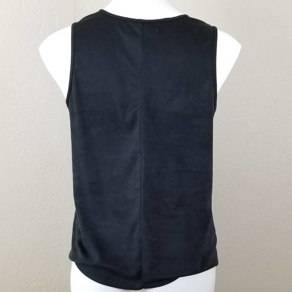 Paper Tee Top~Suede Look/Feel V-Neck Sleeveless~M - Picture 3 of 7
